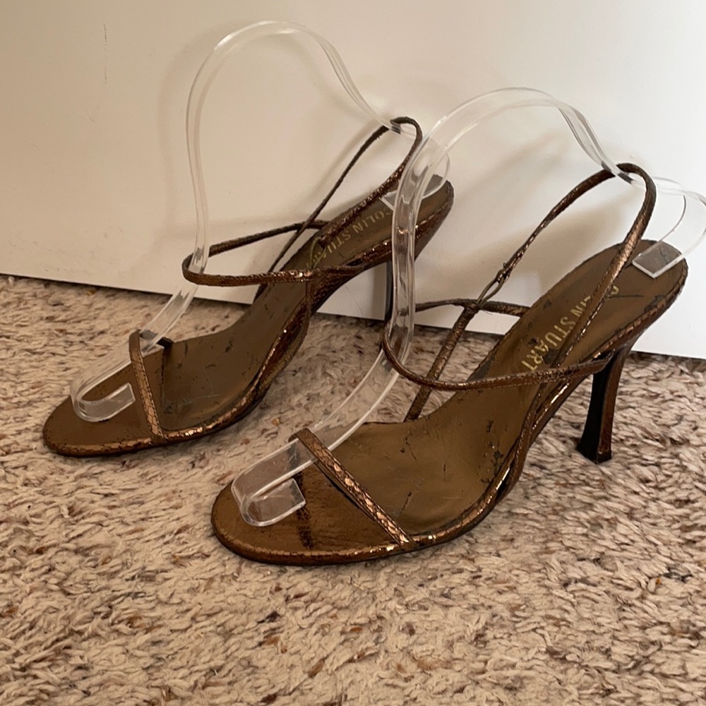 Colin Stuart Copper Snakeskin Heels